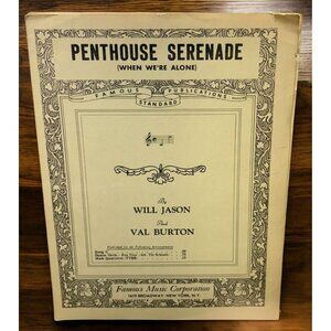 Penthouse Serenade When We're Alone Vtg Piano Voice Sheet Music Will Jason 1931